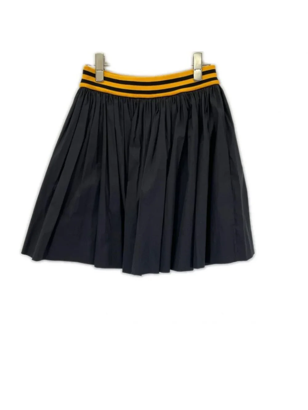 Prada Black Waist Rib Pleated Skirt 40